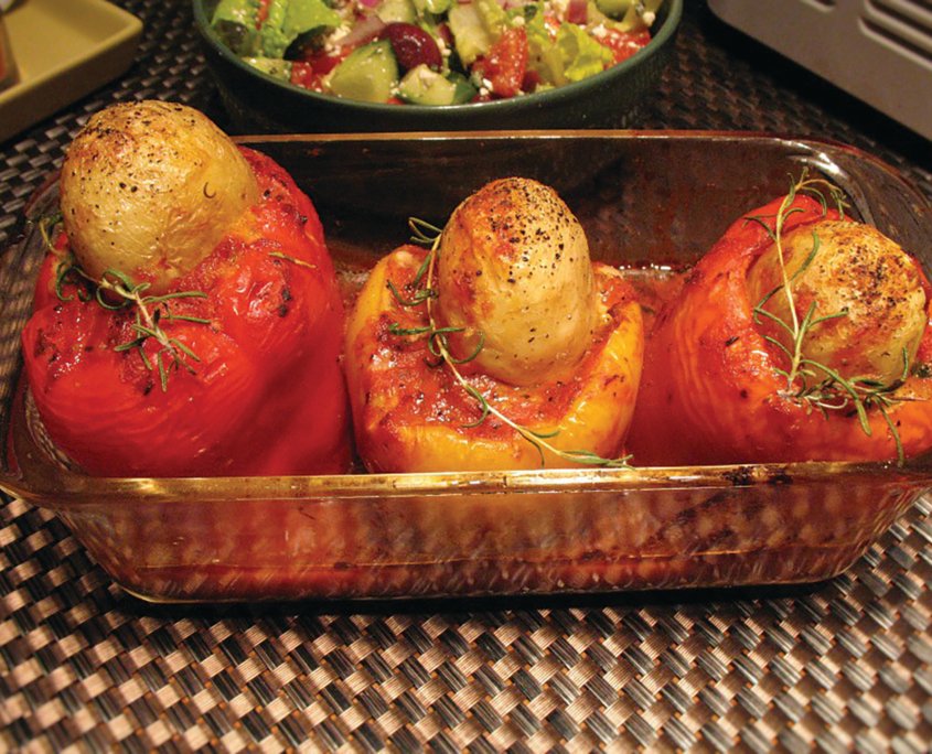 Toscano Stuffed Red Peppers Royale Michele Romano Recipes